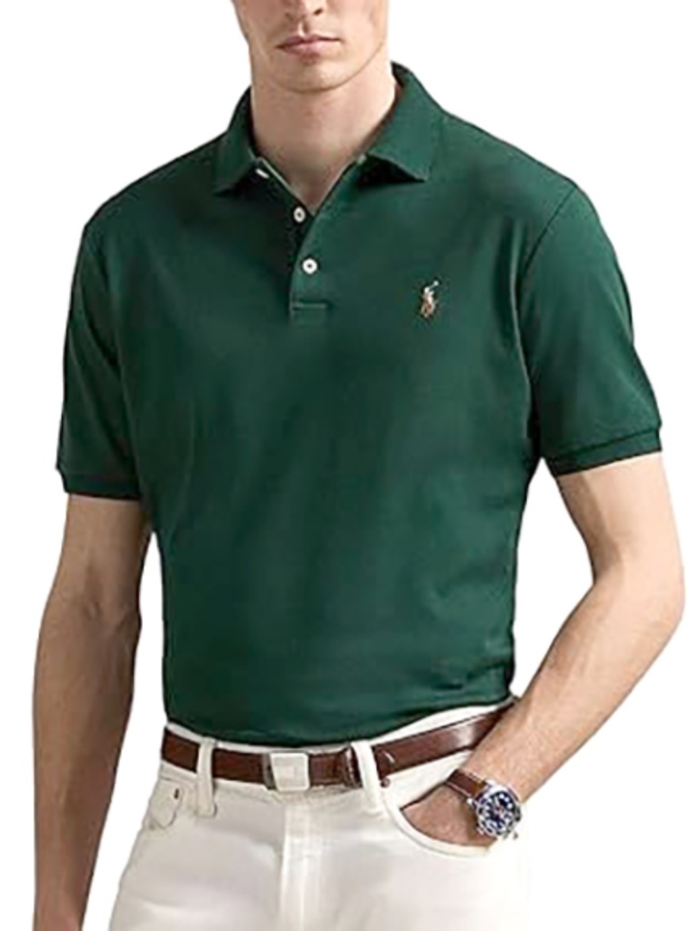 Polo Ralph Lauren mens Classic Fit Stretch Polo Shirt hunter Green S soft cotton